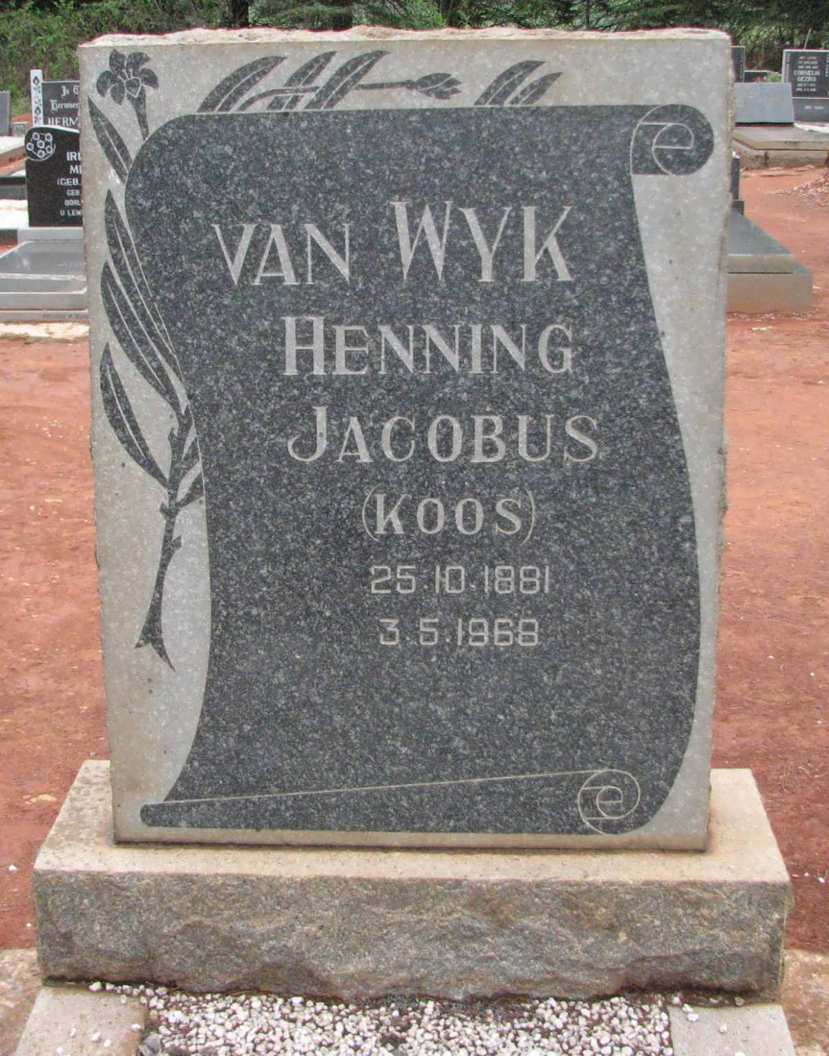 WYK Henning Jacobus, van 1881-1968