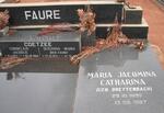 FAURE Maria Jacomina Catharina nee BREYTENBACH 1895-1987 :: COETZEE Cornelius Jacobus 1920-1994 
