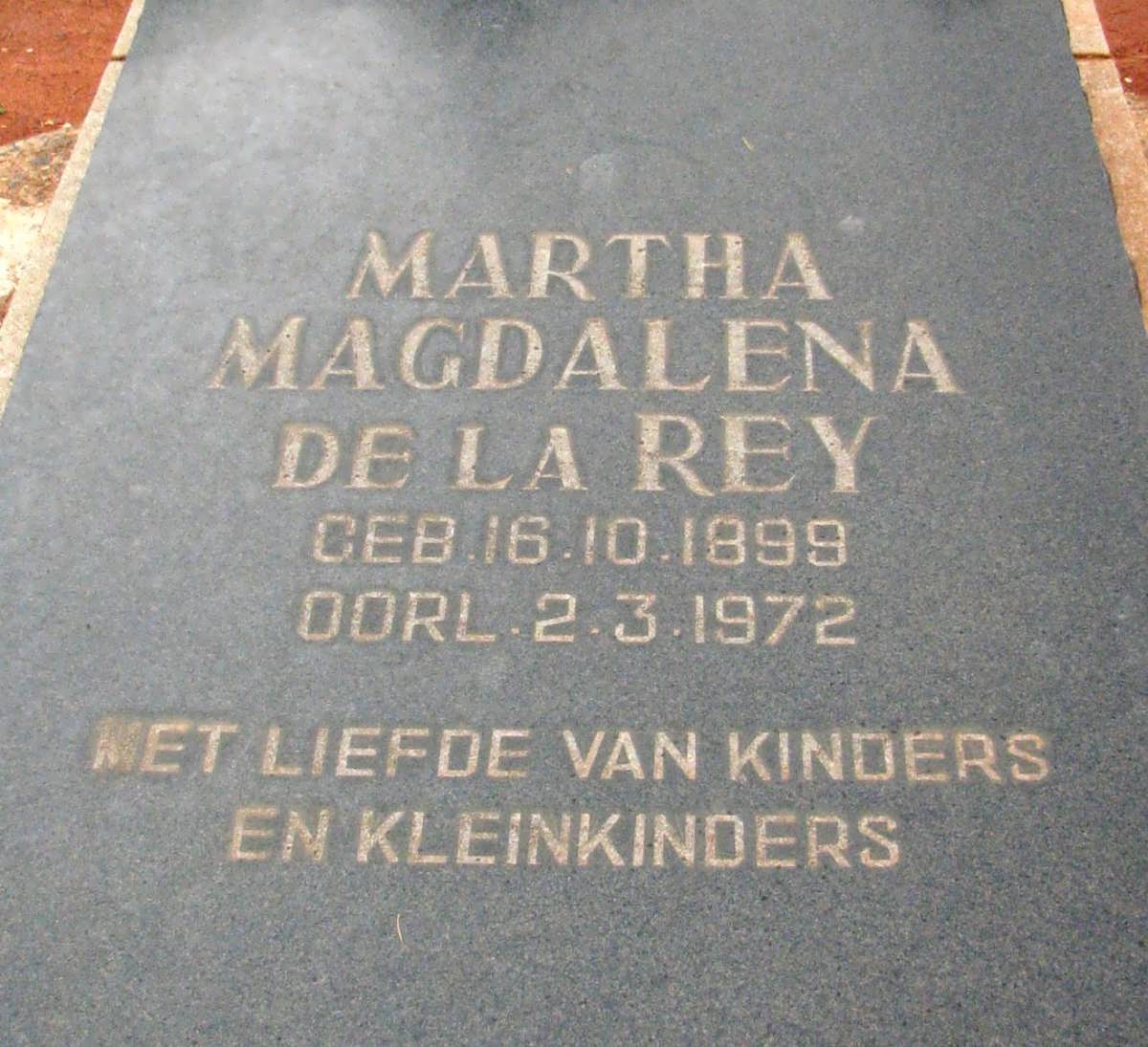 REY Martha Magdalena, de la 1899-1972