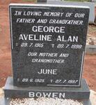 BOWEN George Aveline Alan 1915-1998 & June 1925-1997