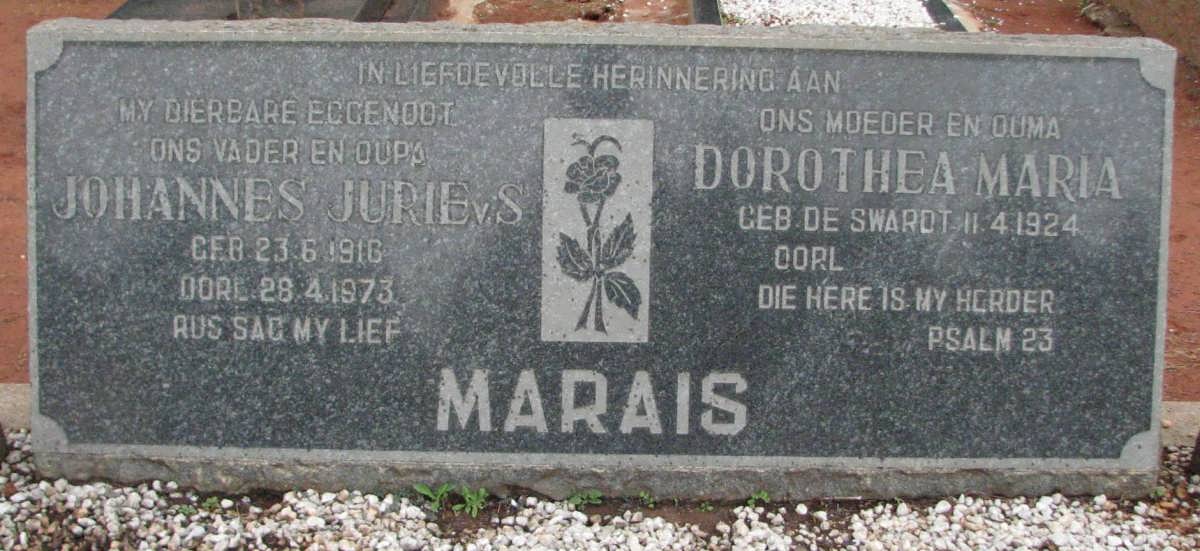 MARAIS Johannes Jurie v. S. 1916-1973 & Dorothea Maria DE SWARDT 1924-