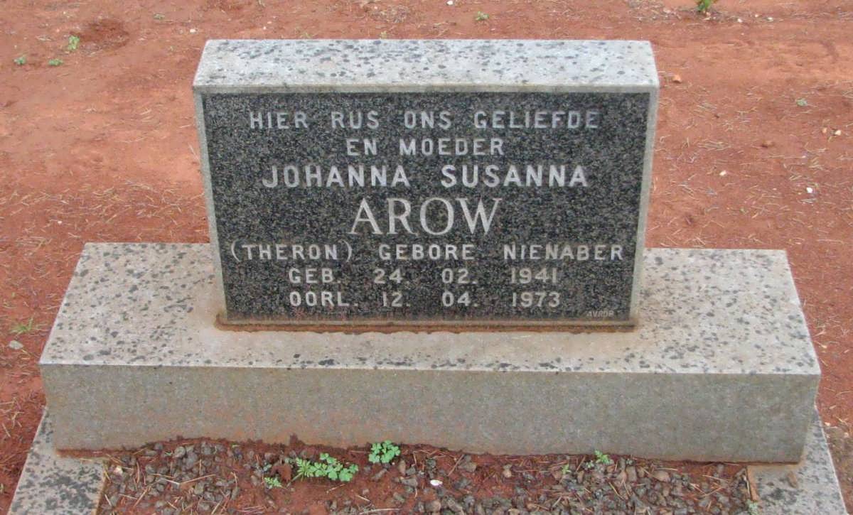 AROW Johanna Susanna formerly THERON nee NIENABER 1941-1973