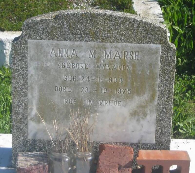 MARSH Anna M nee WYNAND 1904-1975