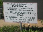 PLAATJIES Patrick 1941-1984 & Eva 1942-1987