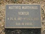 VENTER Matthys Marthinus 1897-1989