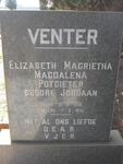 VENTER Elizabeth Magrietha Magdalena Potgieter nee JORDAAN 1906-1991