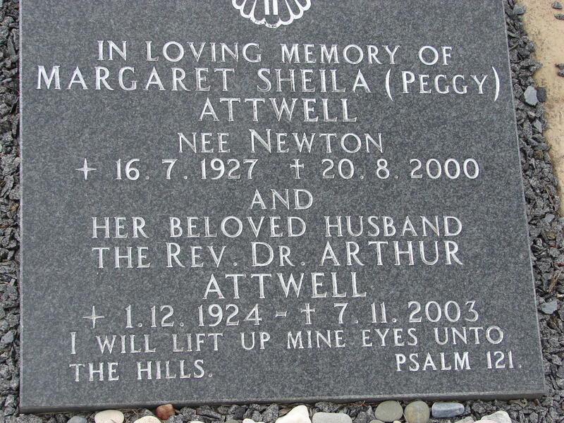 ATTWELL Arthur 1924-2003 & Margaret Sheila NEWTON 1927-2000