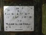 ERIKSEN William Allan 1890-1984 & Florence Alice 1893-1961
