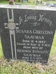SAAYMAN Hendrik Rudolph 1890-1975 & Susara Christina 1893-1970