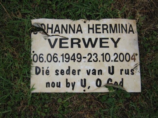 VERWEY Johanna Hermina 1949-2004