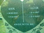 HART John 1917-2001 & Ann 1920-1987