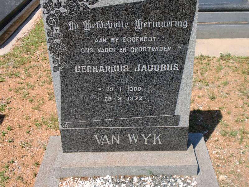 WYK Gerhardus Jacobus, van 1900-1972