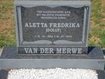 MERWE Aletta Fredrika ,van der 1934-2004