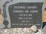 STADEN Zacharias Hendrik Johannes, van 1886-1972