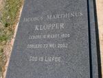 KLOPPER Jacobus Marthinus 1908-2002