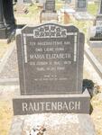 RAUTENBACH Maria Elizabeth nee GERBER 1879-1960