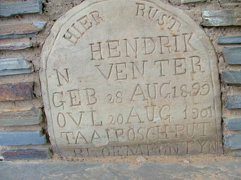 VENTER Hendrik N. 1899-1901