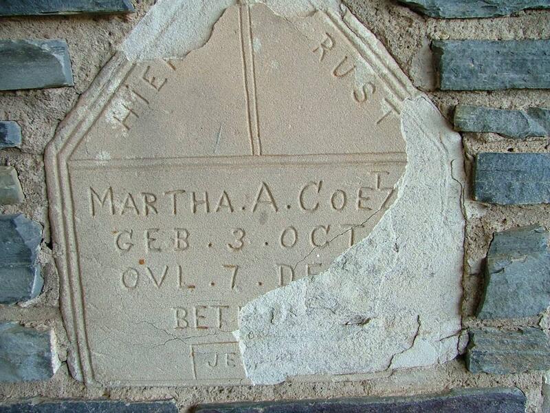 COETZEE Martha A. -1901