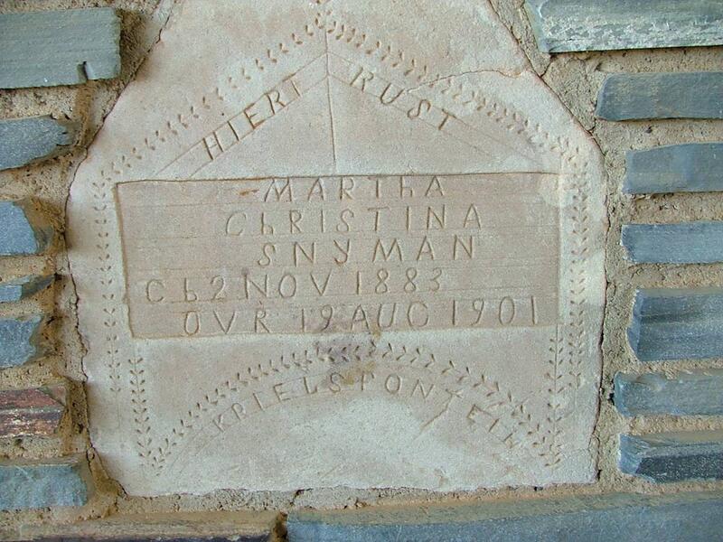 SNYMAN Martha Christina 1883-1901