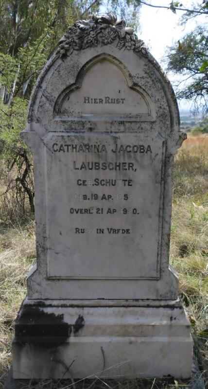 LAUBSCHER Catharina Jacoba nee SCHUTTE 1852-19?0
