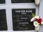 BANK Kobus, van der 1932-20?? & Gertruida 1937- :: KLOPPER Lenie 1936-