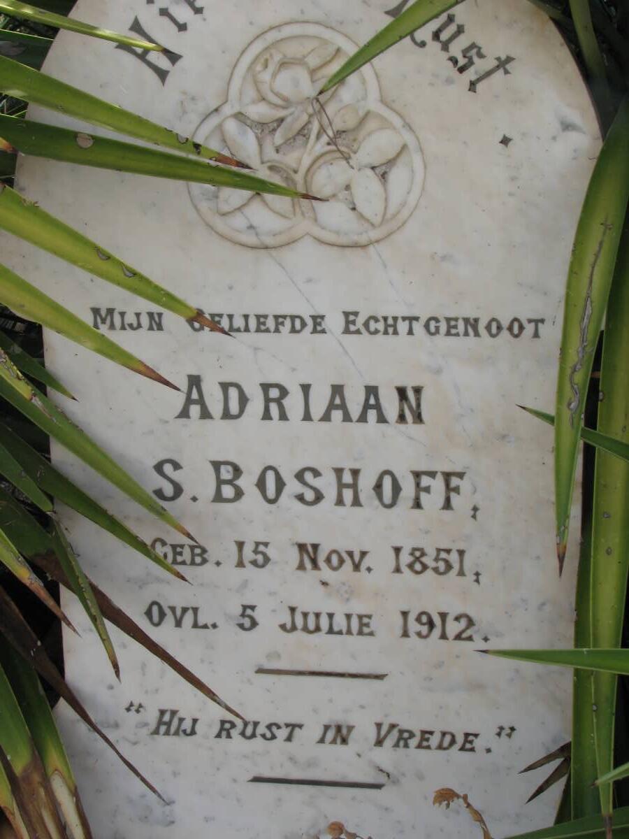 BOSHOFF Adriaan S. 1851-1912