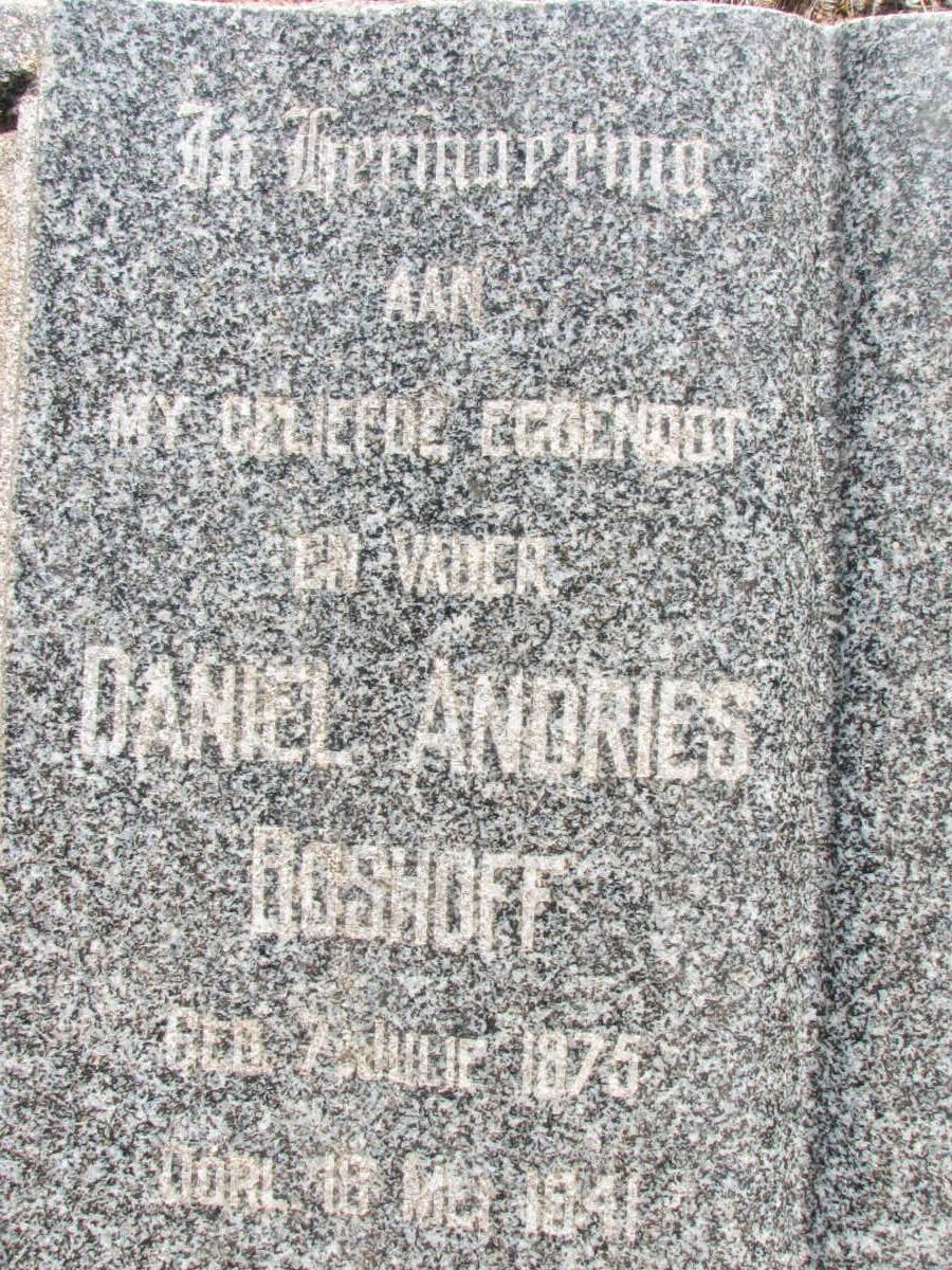 BOSHOFF Daniel Andries 1875-1941