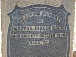 KOCK Martha Jane, de -1938