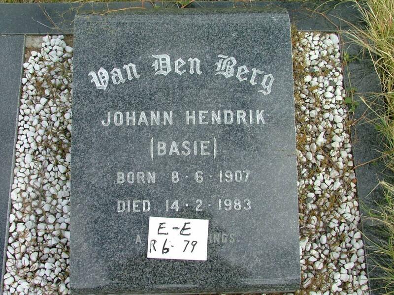 BERG Johann Hendrik, van den 1907-1983