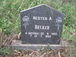 BECKER Hester A. nee BOTHA 1903-1989