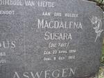 ASWEGEN Magdalena Susara nee DU TOIT 1896-1962