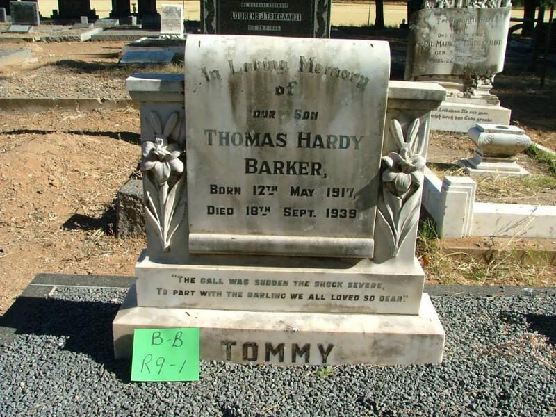 BARKER Thomas Hardy 1917-1939