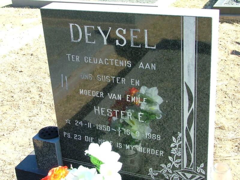 DEYSEL Hester E. 1950-1989
