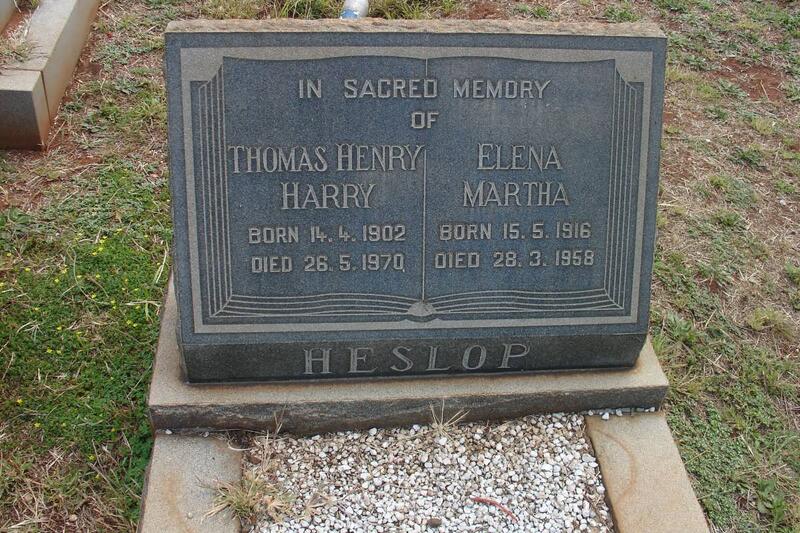 HESLOP Thomas Henry Harry 1902-1970 & Elena Martha 1916-1958