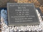 BUYS Aletta Catharina nee VENTER 1926-2002