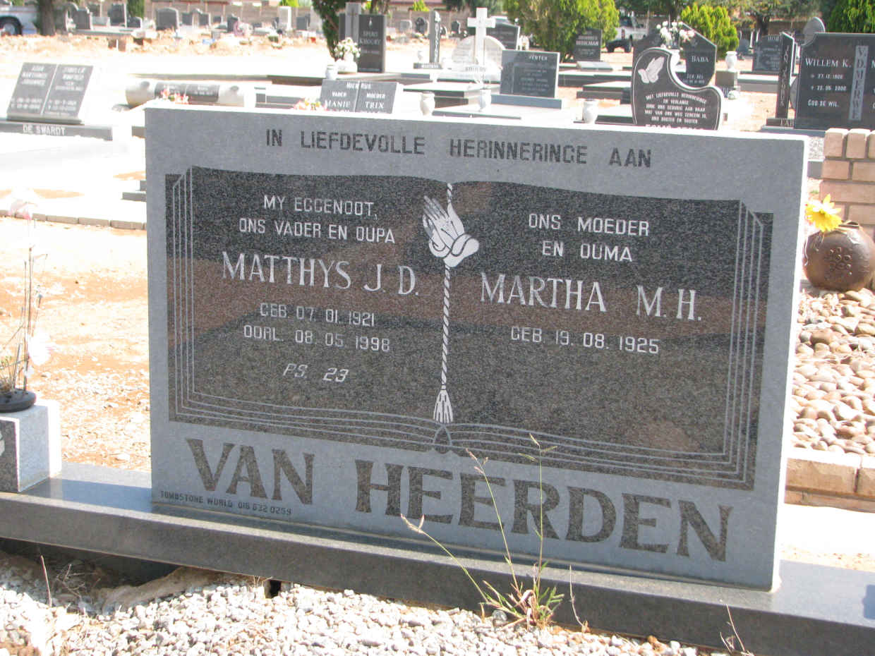 HEERDEN Matthys J.D., van 1921-1998 & Martha M.H. 1925-