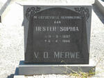 MERWE Hester Sophia, v.d. 1897-1980