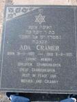 CRAMER Ada 1882-1965