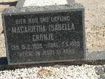 CRONJE Magarietha Isabella 1959-1959