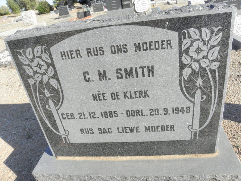 SMITH G.M. nee de KLERK 1885-1948