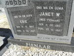 PIENAAR Ebie 1907-1987 & Janet W. PIENAAR 1910-1987
