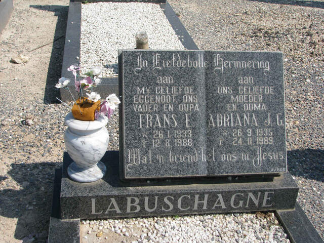 LABUSCHAGNE Frans E. 1933-1988 & Adriana J.G. 1935-1989