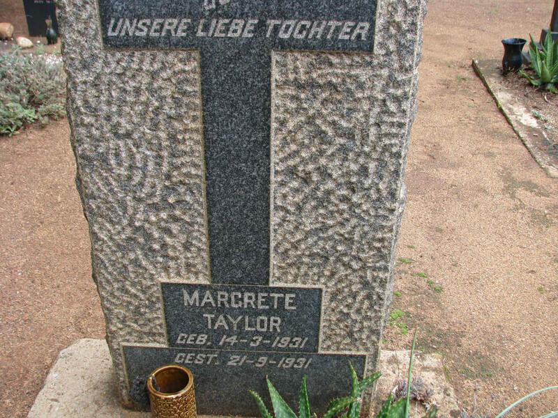 TAYLOR Margrete 1931-1931