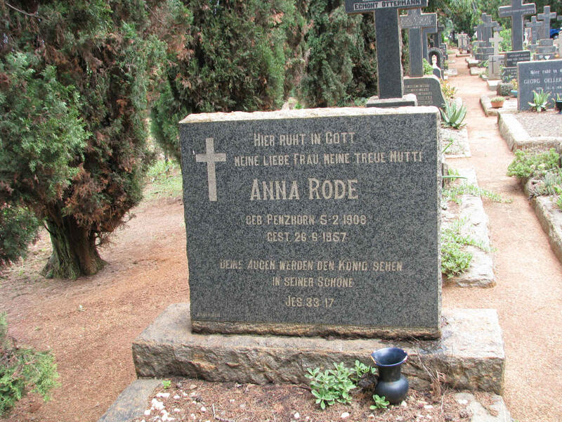 RODE Anna nee PENZHORN 1908-1957