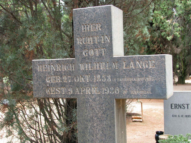 LANGE Heinrich Wilhelm 1853-1930