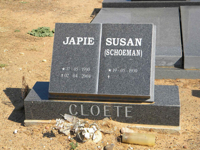 CLOETE Japie 1930-2004 & Susan SCHOEMAN 1930-
