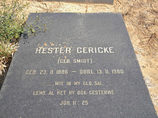 GERICKE Hester nee SMIDT 1886-1980