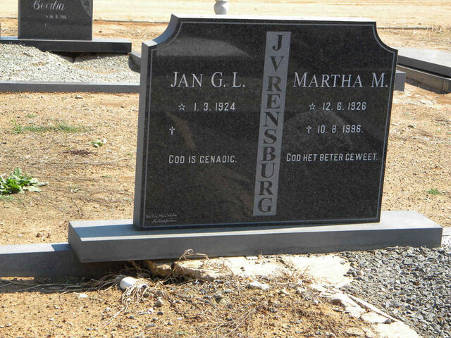 RENSBURG Jan G., J.v. 1924- & Martha M. 1926-1996