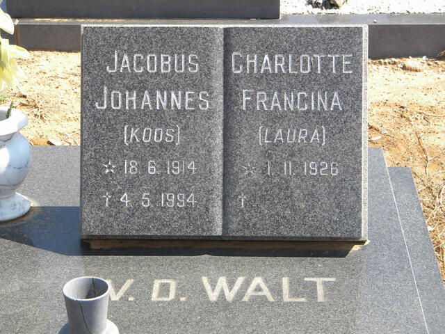 WALT Jacobus Johannes, v.d. 1914-1994 & Charlotte Francina 1926-