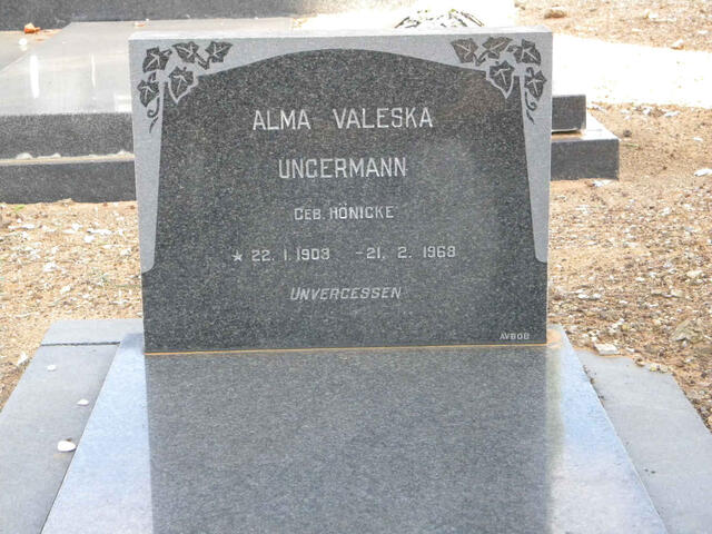 UNGERMANN Alma Valeska nee HÖNICKE 1903-1968